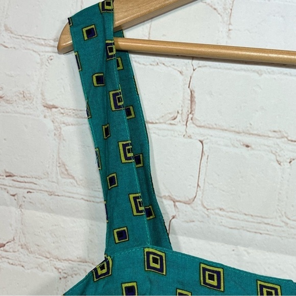 Vintage C.M Shapes Tank Top Womens 24 Green Boxy Made In USA - Picture 8 of 11